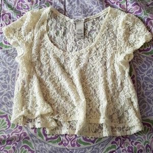 Off white lacey crop top by America Rag